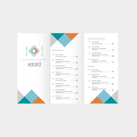 CARTA MENÚ TRÍPTICO 10x21cm. ENCAPSULADO